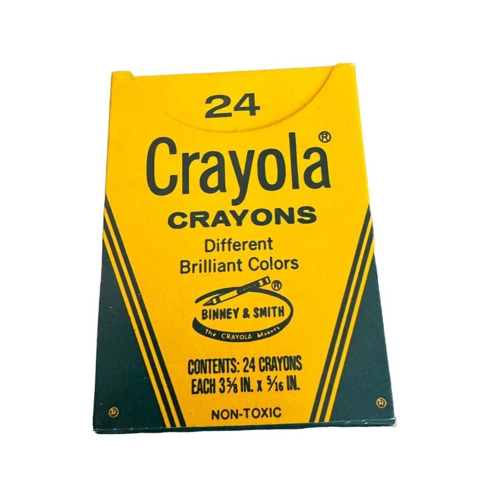 Vintage Crayola Crayons 24 Pack Binney &‎ Smith (1985) NEW Brilliant Colors